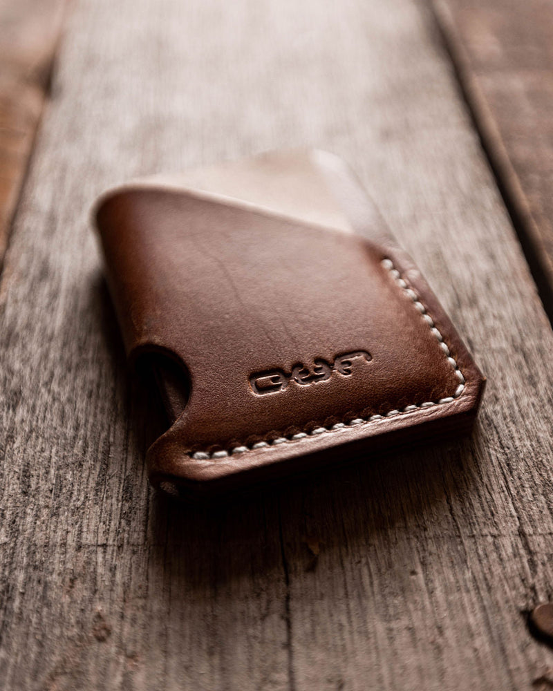 brown our stamped logo wallet