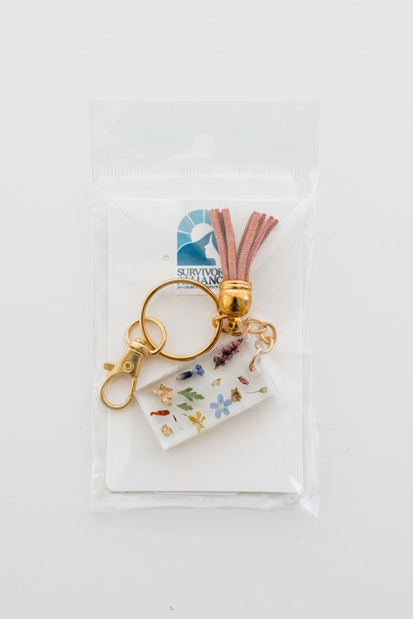Floral Resin Keychain