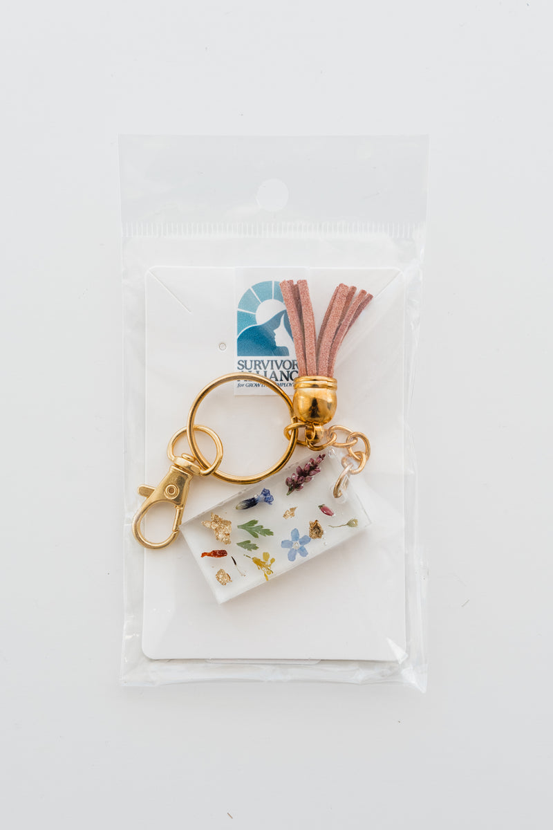 Floral Resin Keychain