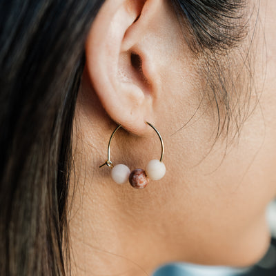 Small Beaded Hoops