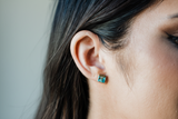 Lorena Square Turquoise Stud Earrings