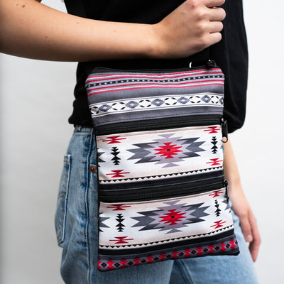 Native American-Made Three Zipper Crossbody Purse