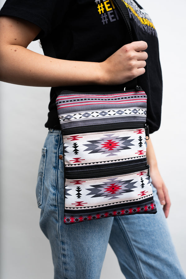 Native American-Made Three Zipper Crossbody Purse