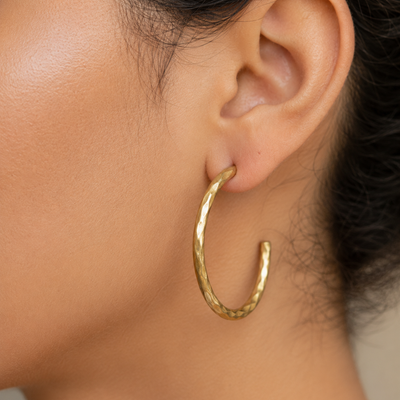 Hammered Hoop Earrings