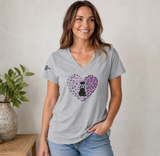 Ladies K9 Heart V-Neck Tee