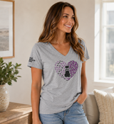 Ladies K9 Heart V-Neck Tee