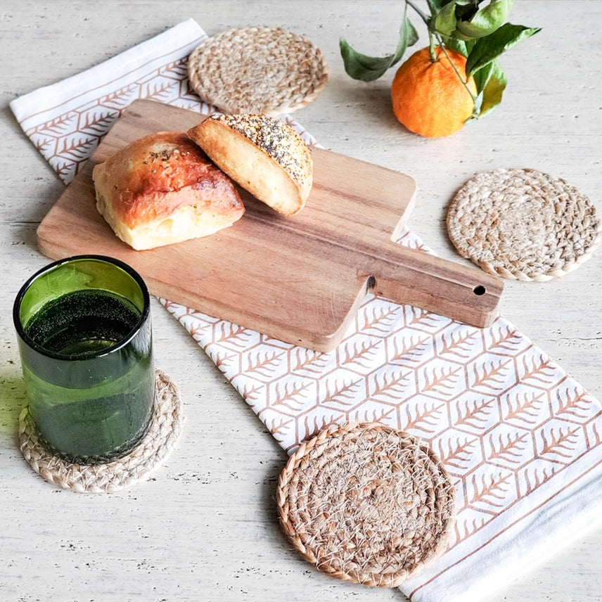 Natural Jute Coasters • Set of 4 – Our Rescue Store