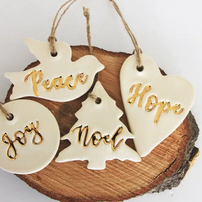 Gold Leaf Christmas Ornaments