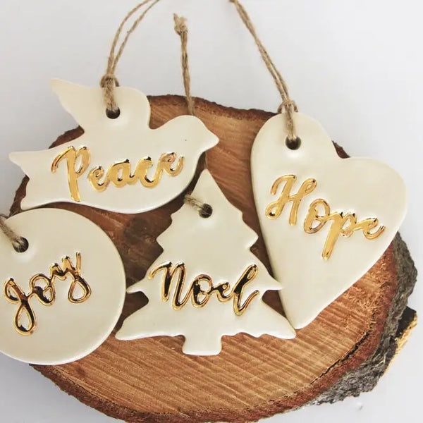 Gold Leaf Christmas Ornaments