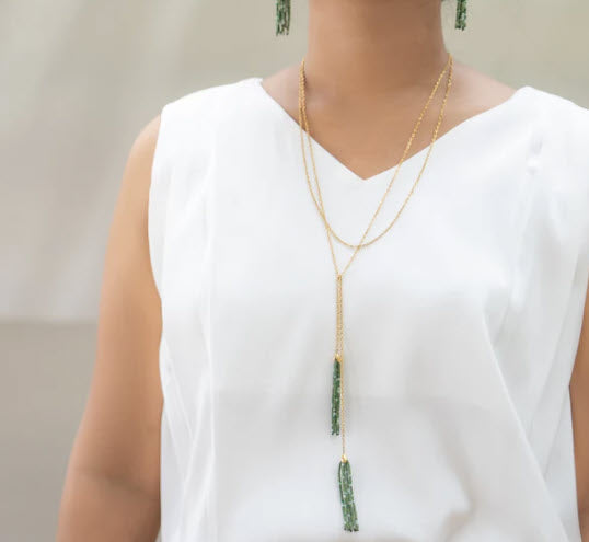 Grounded Hope Tassel Wrap Necklace