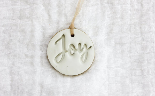Hope, Joy, and Noel Ornaments