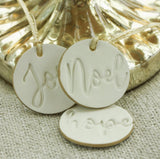 Hope, Joy, and Noel Ornaments