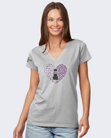Ladies K9 Heart V-Neck Tee