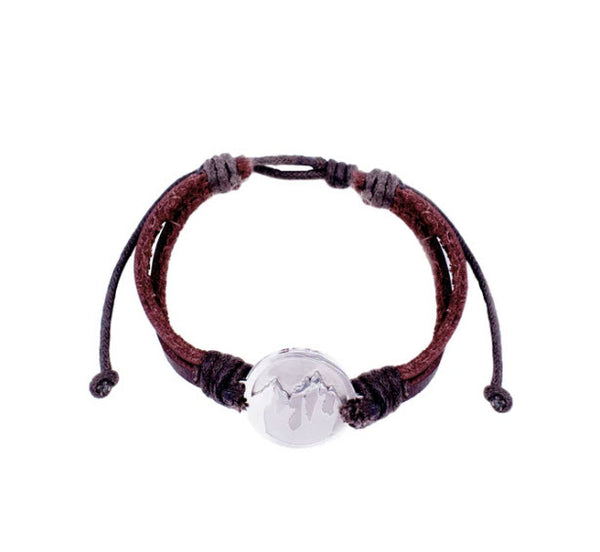 Faith to Move Mountains Leather Bracelet