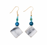 Natural Agate & African Turquoise Earrings