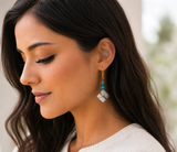 Natural Agate & African Turquoise Earrings