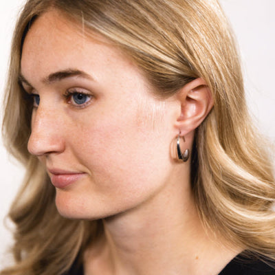 Crescent Moon Thread Drop Earrings