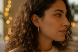 Crescent Moon Thread Drop Earrings