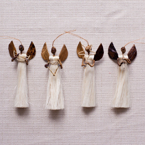 Sisal Angel Ornament Set