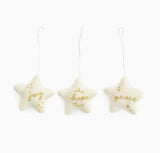 Embroidered Star Ornaments (Set of 3)