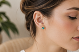 Lorena Square Turquoise Stud Earrings