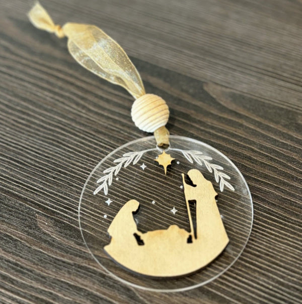 Wooden Nativity Ornament