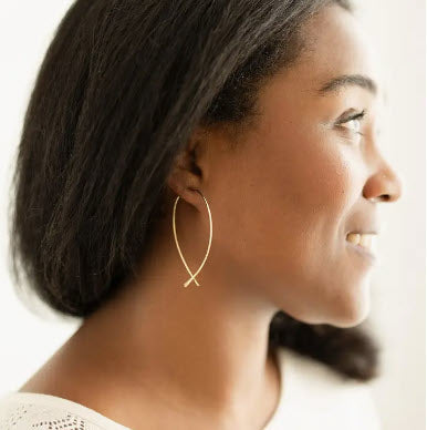 Wishbone Hoop Earrings | OUR Rescue – Our Rescue Store