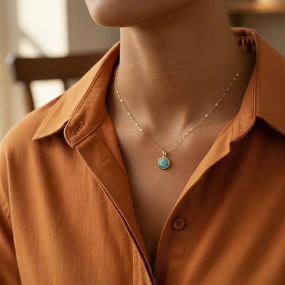 Sky Blue Amazon Stone Necklace