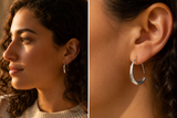 Crescent Moon Thread Drop Earrings