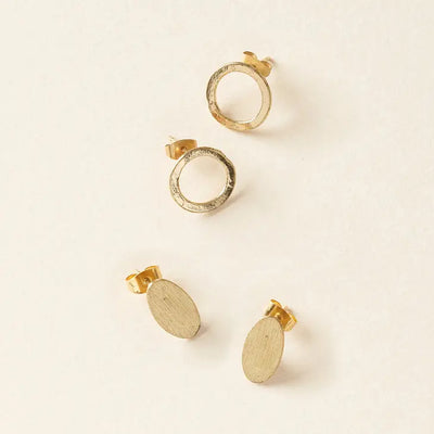 Diya Gold Stud Earrings