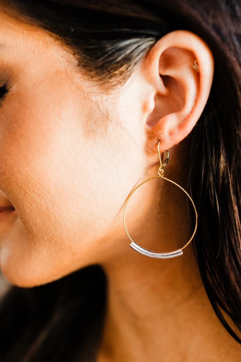 Bar and Hoop dangle earrings