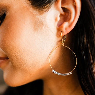 Bar and Hoop dangle earrings