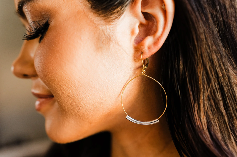 Bar and Hoop dangle earrings