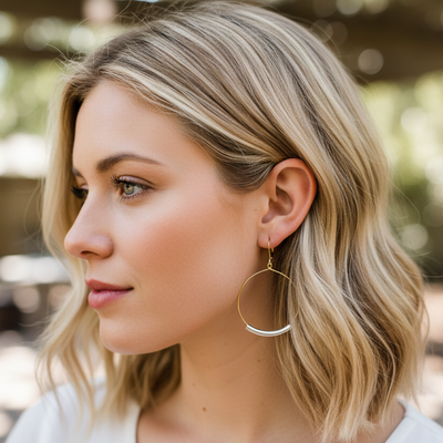 Bar and Hoop Dangle Earrings