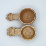 Hand-Carved Wooden Pawprint Scoop
