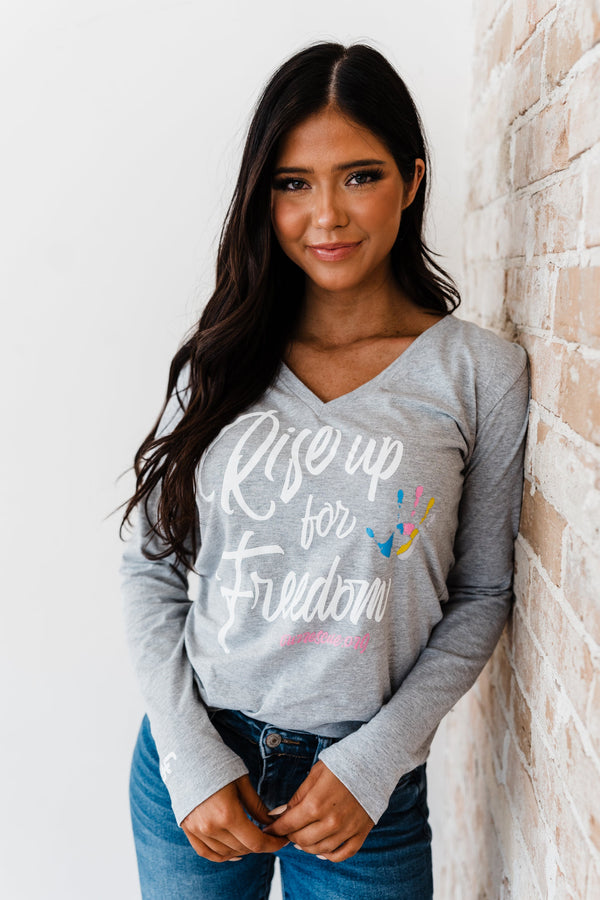 Ladies Long Sleeve Rise Up for Freedom