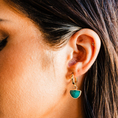 Stone Huggie Earrings