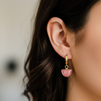 Stone Huggie Earrings