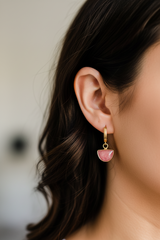 Stone Huggie Earrings