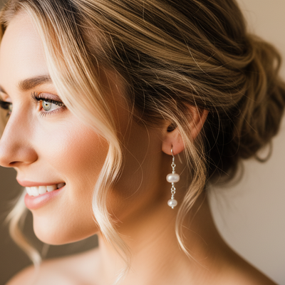 White Pearl Earrings
