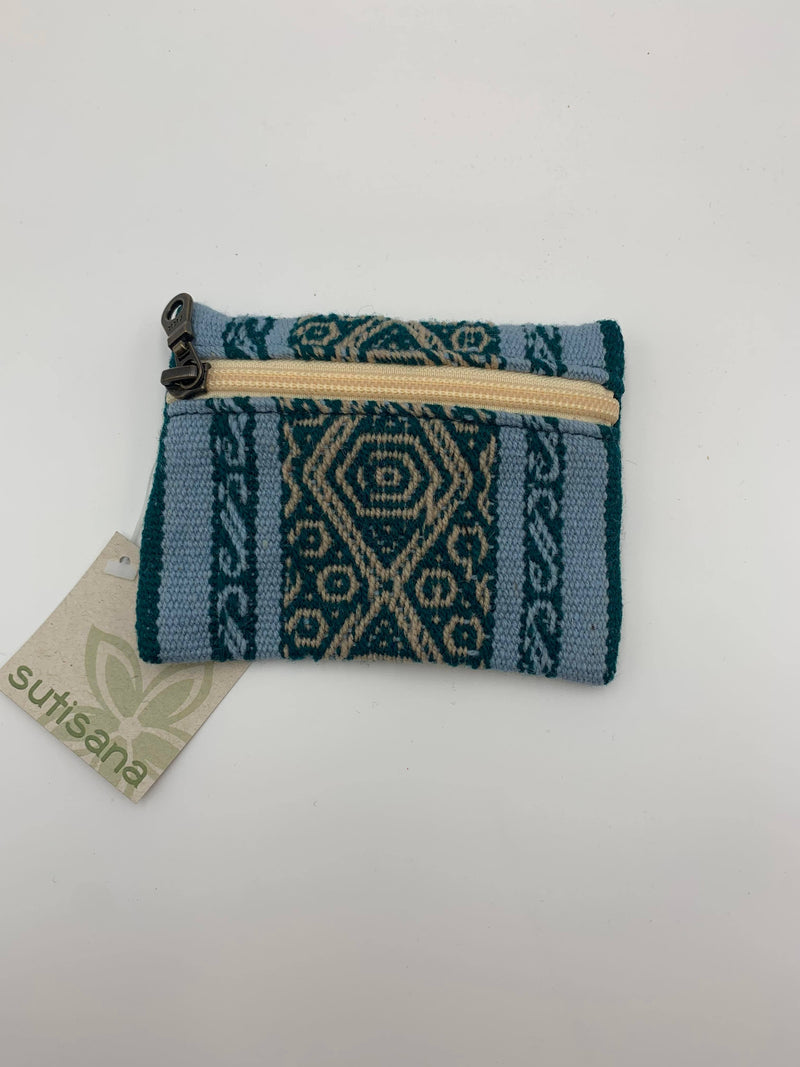 blue patterened coin purse