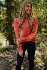 our long sleeve tee red shiraz