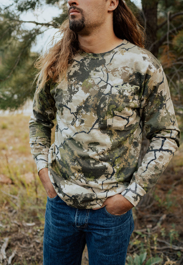 camo long sleeve tee our embroidered
