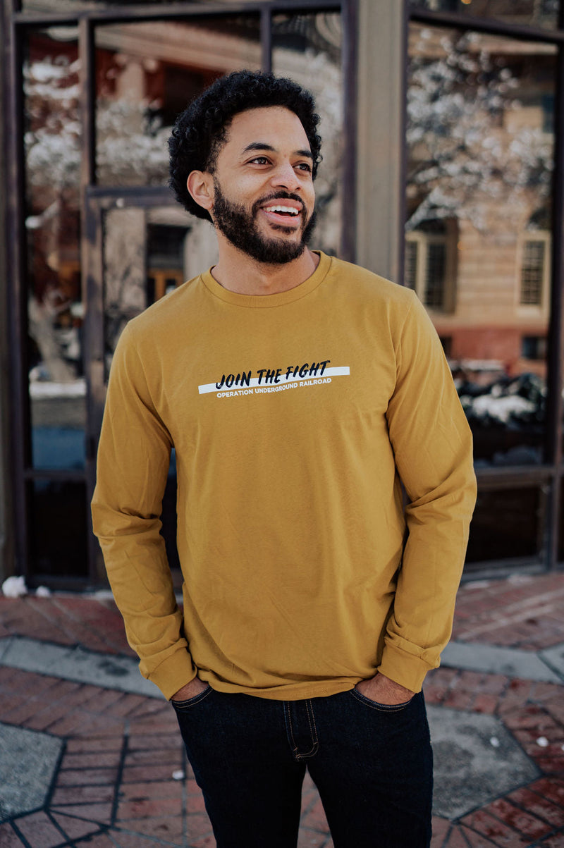 join the fight long sleeve tee yellow