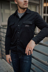 black snap up shirt long sleeve our rescue