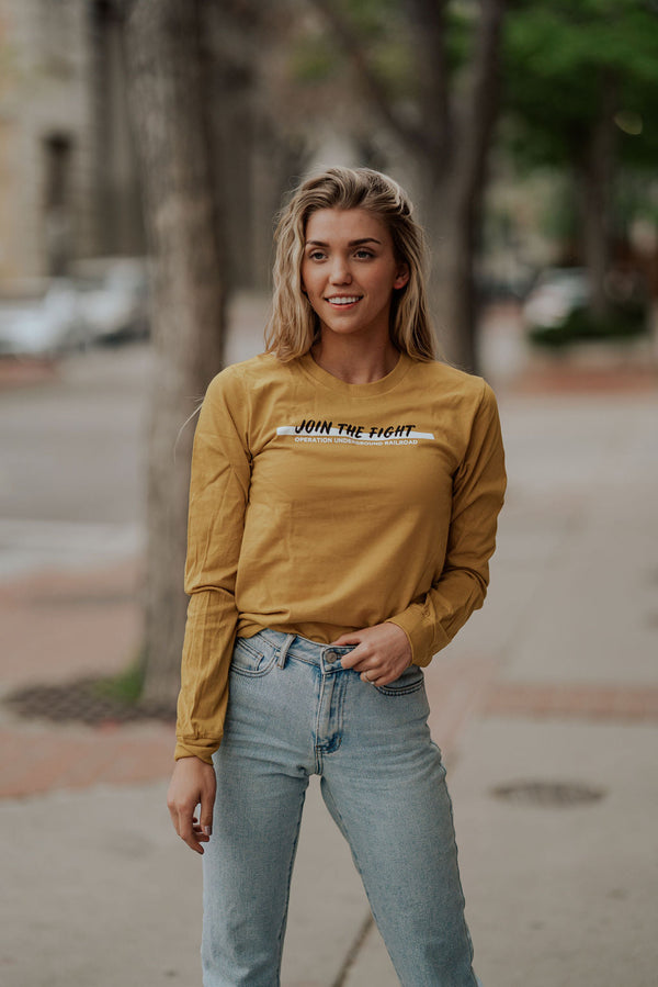 yellow long sleeve join the fight