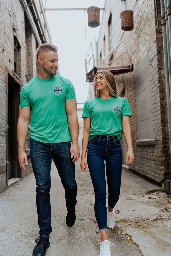 bright green join the fight short sleeve tee