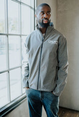 men's grey softshell jacket