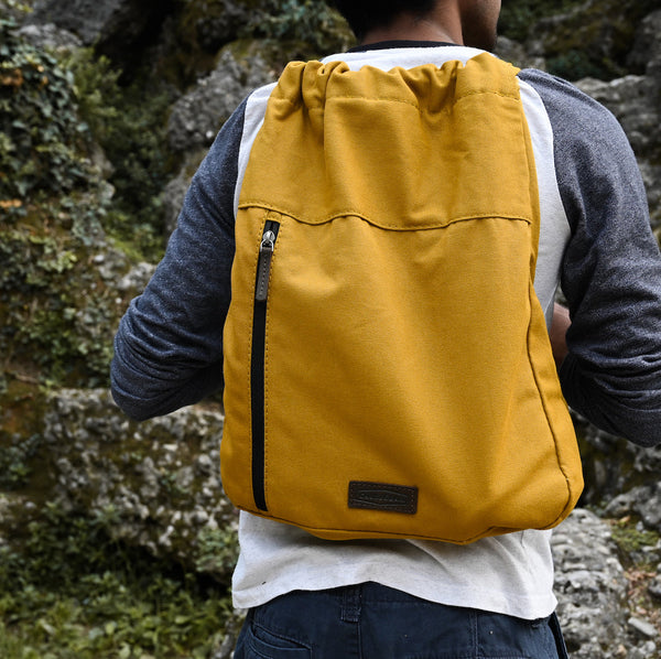 mustard cinch backpack made free