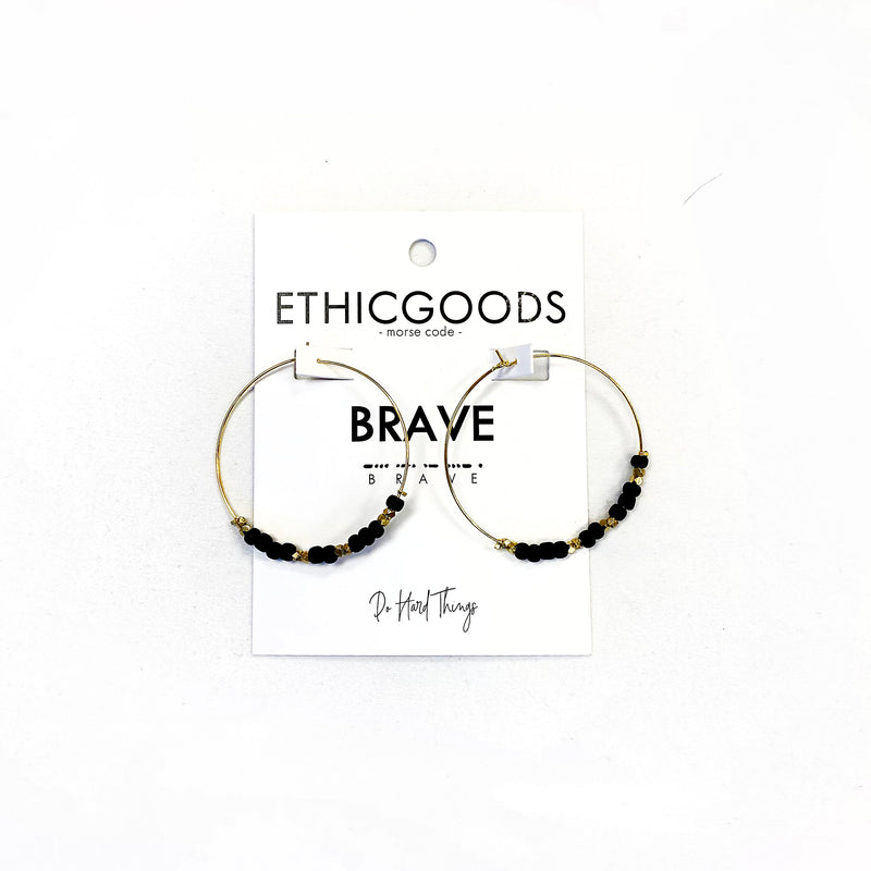 morse code earrings brave